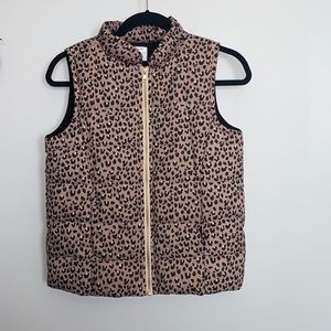 Gymboree Leopard Print Fleece Lined Puffy Vest